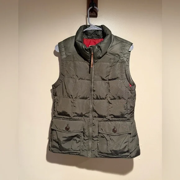 Eddie Bauer Women’s Sz large Yukon Model 550 Fill Down Puffer Brown Vest Jacket - Picture 2 of 12